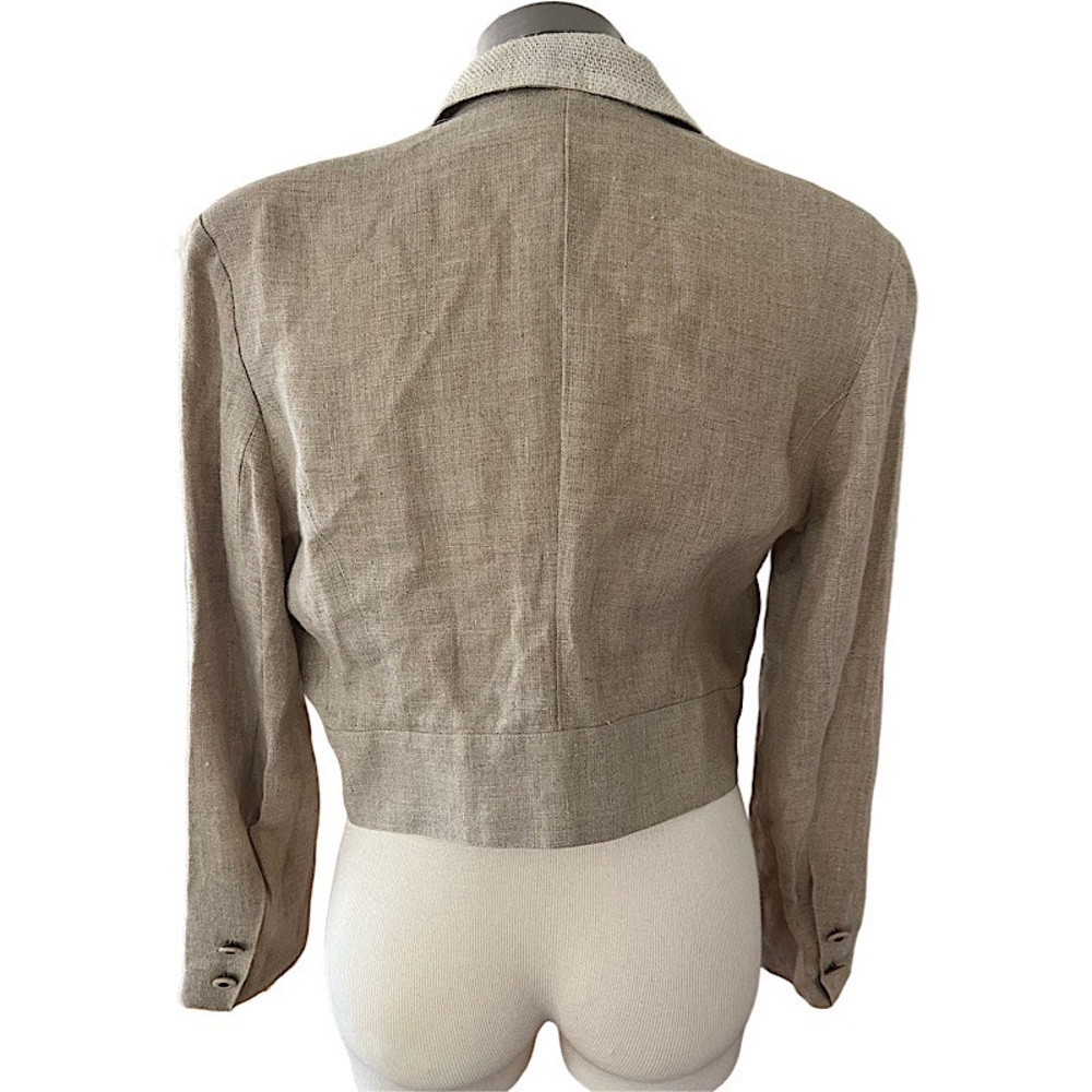Vintage linen cropped blazer - Picture 5 of 6